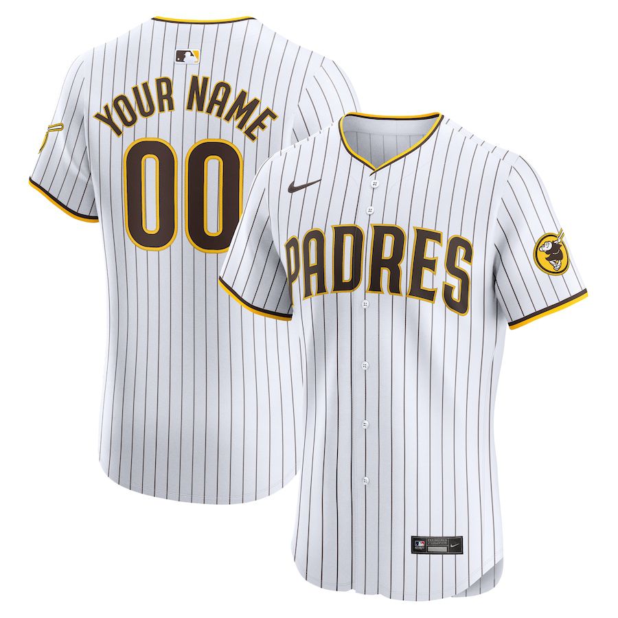 Men San Diego Padres Nike White Home Elite Custom MLB Jersey